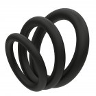 3 Pcs/set Super Soft Cock Ring Erection Enhancing Silicone Penis Ring Set for Extra Stimulation  black