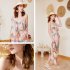 3 Pcs set Women Swimsuit Sexy Slimming Floral Printin Bikini Top  Shorts   Overall yellow l Suitable for 52 5 59 kg