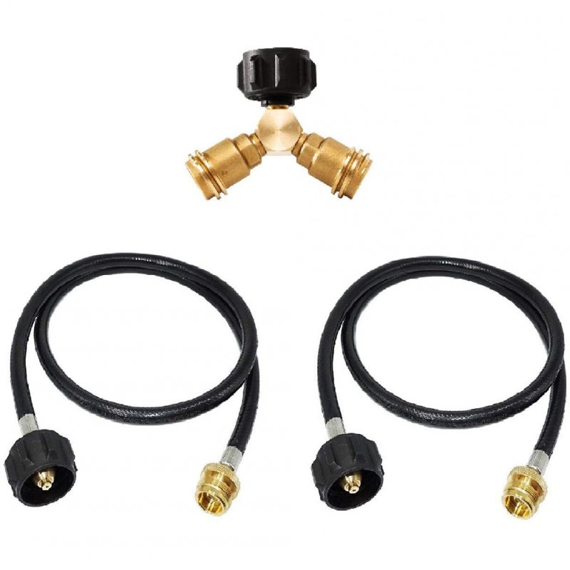 3 Pcs/set Y  Type  Distributor  Adapter  Hose  Kit Brass Qcc Interface To Connect Gas Cylinder Adapter Black