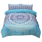 3 Piece Home Duvet Covers Set With 2 Pillow Cases Ultra Soft Breathable Mandala Pattern All Season Bedding Set blue