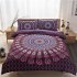 3 Piece Home Duvet Covers Set With 2 Pillow Cases Ultra Soft Breathable Mandala Pattern All Season Bedding Set blue