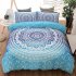 3 Piece Home Duvet Covers Set With 2 Pillow Cases Ultra Soft Breathable Mandala Pattern All Season Bedding Set blue