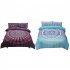 3 Piece Home Duvet Covers Set With 2 Pillow Cases Ultra Soft Breathable Mandala Pattern All Season Bedding Set blue