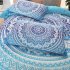 3 Piece Home Duvet Covers Set With 2 Pillow Cases Ultra Soft Breathable Mandala Pattern All Season Bedding Set blue