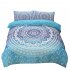 3 Piece Home Duvet Covers Set With 2 Pillow Cases Ultra Soft Breathable Mandala Pattern All Season Bedding Set blue