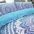 3 Piece Home Duvet Covers Set With 2 Pillow Cases Ultra Soft Breathable Mandala Pattern All Season Bedding Set blue