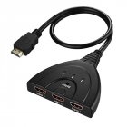 3 Port HDMI Splitter Cable 1080P Multi Switch Switcher Hub Box for <span style='color:#F7840C'>LCD</span> HDTV PS3 Xbox black