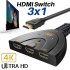 3 Port HDMI Switch Splitter Cable 4K 2K 2160P Multi Switcher for LCD HDTV PS Xbox Black