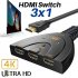 3 Port HDMI Switch Splitter Cable 4K 2K 2160P Multi Switcher for LCD HDTV PS Xbox black