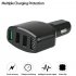 3 Port USB 2 1A 2 1A 3A Fast Charging Car Charger Adapter for Universal Smart Phone Black