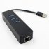 3 Port USB 3 0 Hub With RJ45 10 100 1000 Gigabit Ethernet Adapter Converter LAN Wired USB Network Adapter for Tablets black