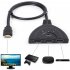 3 Port to 1 HDMI Automatic Switch Splitter Switcher Cable for HDTV DVD Black