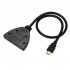 3 Port to 1 HDMI Automatic Switch Splitter Switcher Cable for HDTV DVD Black