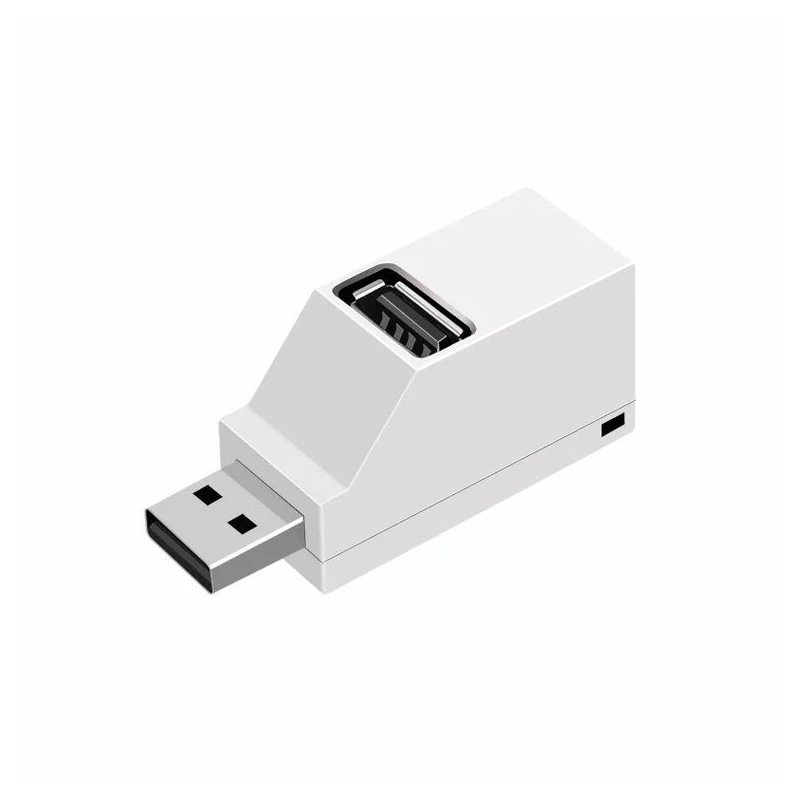 3 Ports USB 2.0/3.0 Mini High Speed Hub Ultra Thin Data Transmission Adapter White 3.0