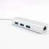 3 Ports USB 3 0 Gigabit Ethernet Lan RJ45 Network Adapter Hub to 1000Mbps Mac PC Silver