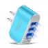 3 USB Charger Led Luminous Mobile Phone Charging Head Smart Multi port USB Charger Black US Plug