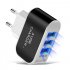 3 USB Charger Led Luminous Mobile Phone Charging Head Smart Multi port USB Charger Black US Plug