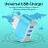 3 USB Charger Led Luminous Mobile Phone Charging Head Smart Multi port USB Charger Black US Plug