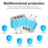 3 USB Charger Led Luminous Mobile Phone Charging Head Smart Multi port USB Charger Black US Plug