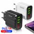 3 Usb Ports Digital Display Mobile Phone Charger 5V 3 1A Travel Fast Quick Charging Adapter US EU Plug White US Plug