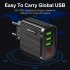 3 Usb Ports Digital Display Mobile Phone Charger 5V 3 1A Travel Fast Quick Charging Adapter US EU Plug black US Plug