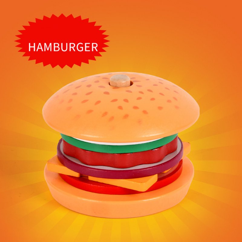 Children Wooden Toys Simulation Hamburger Sandwich Color Shape Matching Board Game Toys For Birthday Gifts sandwich