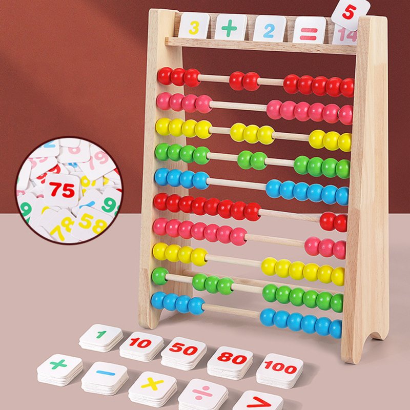 Children Wooden Abacus Educational Math Toy Rainbow Counting Beads Numbers Arithmetic Calculation Teaching Aids 