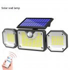 3-heads Solar Wall Lamp 3 Modes Outdoor Waterproof Human Body Induction Garden Lights With Solar Panel TG-TY05131 Three heads