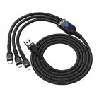 3-in-1 100w Super Fast Charging Cable 6a Braided Extended Data Cable Compatible For Ios Android Type-c black