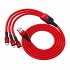 3 in 1 100w Super Fast Charging Cable 6a Braided Extended Data Cable Compatible For Ios Android Type c red