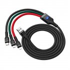 3-in-1 100w Super Fast Charging Cable 6a Braided Extended Data Cable Compatible For Ios Android Type-c Tricolor