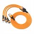 3 in 1 100w Super Fast Charging Cable 6a Braided Extended Data Cable Compatible For Ios Android Type c orange