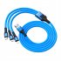 3 in 1 100w Super Fast Charging Cable 6a Braided Extended Data Cable Compatible For Ios Android Type c orange