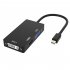 3 in 1 1080P Mini DP Display Port to HDMI DVI VGA Lightning Adapter Converter Cable black
