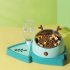 3 in 1 Antler Slow Food Bowl Anti suffocation Non wet Mouth Automatic Water Dispenser Pet Bowl Green