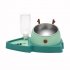 3 in 1 Antler Slow Food Bowl Anti suffocation Non wet Mouth Automatic Water Dispenser Pet Bowl Green