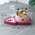 3 in 1 Antler Slow Food Bowl Anti suffocation Non wet Mouth Automatic Water Dispenser Pet Bowl Pink