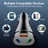 3 in 1 Car Charger 3 0 3 usb Multi function Fast Charging Adapter With Indicator Light black