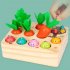 3 in 1 Catching  Game Toy Radish Pulling Fishing Insect For Children Early Education Educational Wooden  Toys Color pattern
