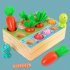 3 in 1 Catching  Game Toy Radish Pulling Fishing Insect For Children Early Education Educational Wooden  Toys Color pattern