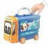 3 in 1 Children Bus Pretend Play Playset Simulation Doctor Kitchen Supermarket Makeup Kit Educational Toy For Kids Xmas Gifts Fishing