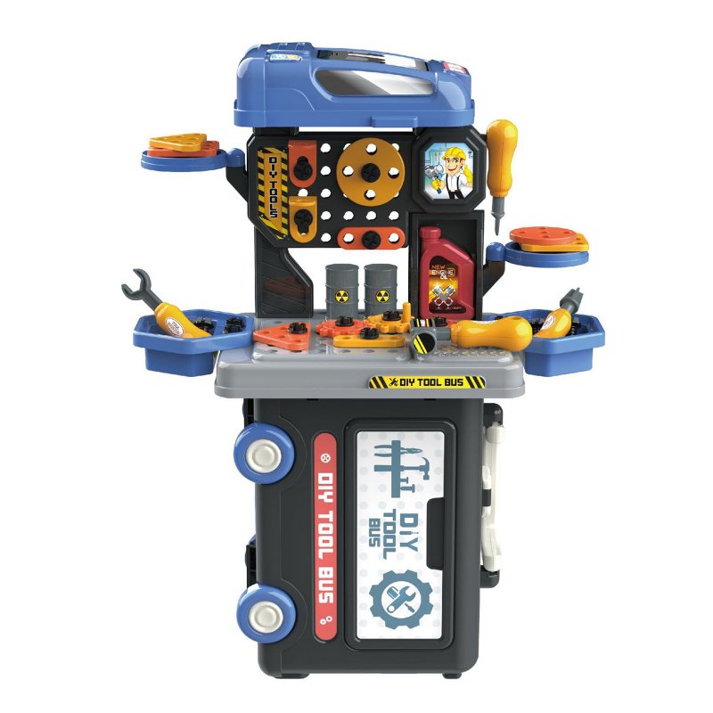 3-in-1 Children Bus Pretend Play Playset Simulation Doctor Kitchen Supermarket Makeup Kit Educational Toy