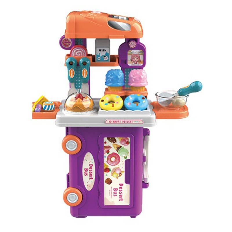 3-in-1 Children Bus Pretend Play Playset Simulation Doctor Kitchen Supermarket Makeup Kit Educational Toy