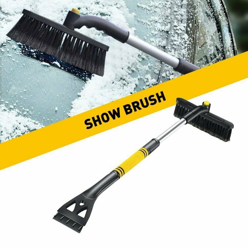 3-in-1 Expandable Car Ice Scraper with Snow Sweeping Brush Windshield Defrost