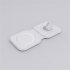 3 in 1 Foldable 15w Wireless Charger Pad Compatible For Iphone 12 Mini 12 Pro Max Fast Charging Dock Station White