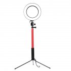 3 in 1 LED Ring Light Photo Photography Dimmable Video for Smartphone with Tripod Selfie Stick   Phone Holder Red 20CM