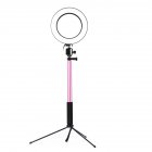 3 in 1 LED Ring Light Photo Photography Dimmable Video for Smartphone with Tripod Selfie Stick   Phone Holder Pink 16CM