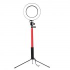 3 in 1 LED Ring Light Photo Photography Dimmable Video for Smartphone with Tripod Selfie Stick   Phone Holder Red 16CM