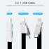 3 in 1 Magnetic 13CM Mini USB Data Cable Mobile Phone Portable Charging Data Cables Type C Micro USB black