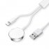 3 in 1 Magnetic Suction Wireless  Charger Usb Male Input Interface For Iwatch Iphone Two in one metal